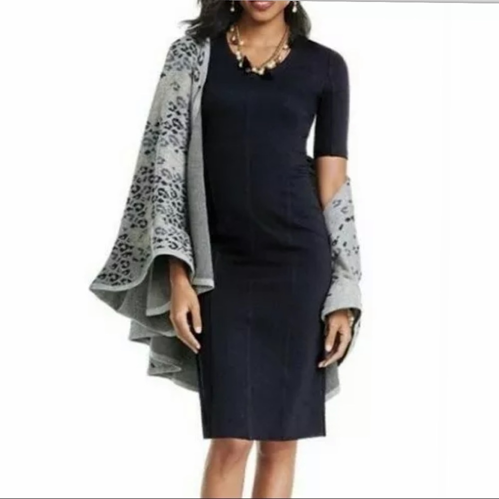 Cabi "Claire" Sheath Ponte Twill Black Dress #3101